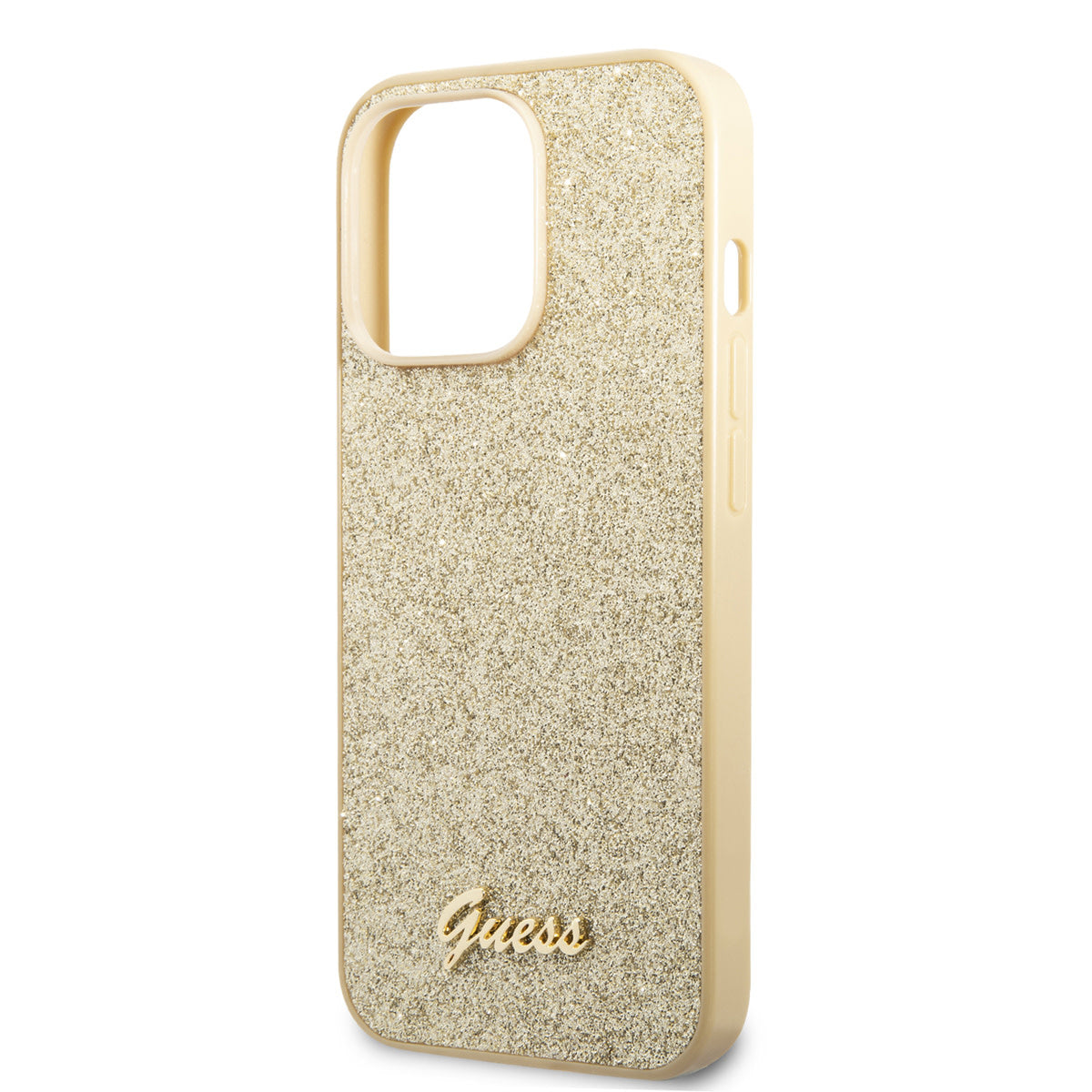 Guess iPhone 14 Pro Max Backcover - Glitter Collectie - Goud