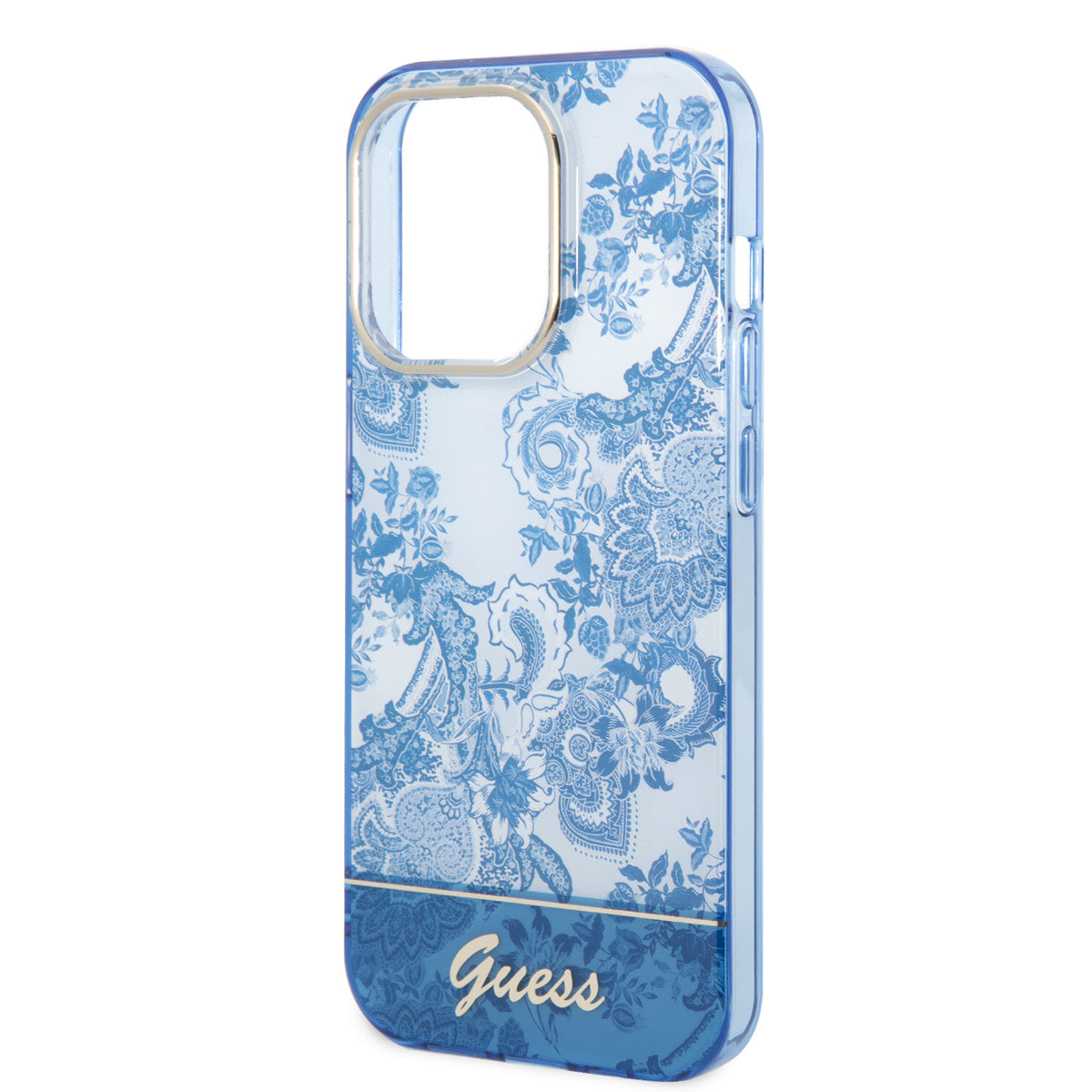 Guess iPhone 14 Pro Max Backcover - Porselein Collectie  - Blauw