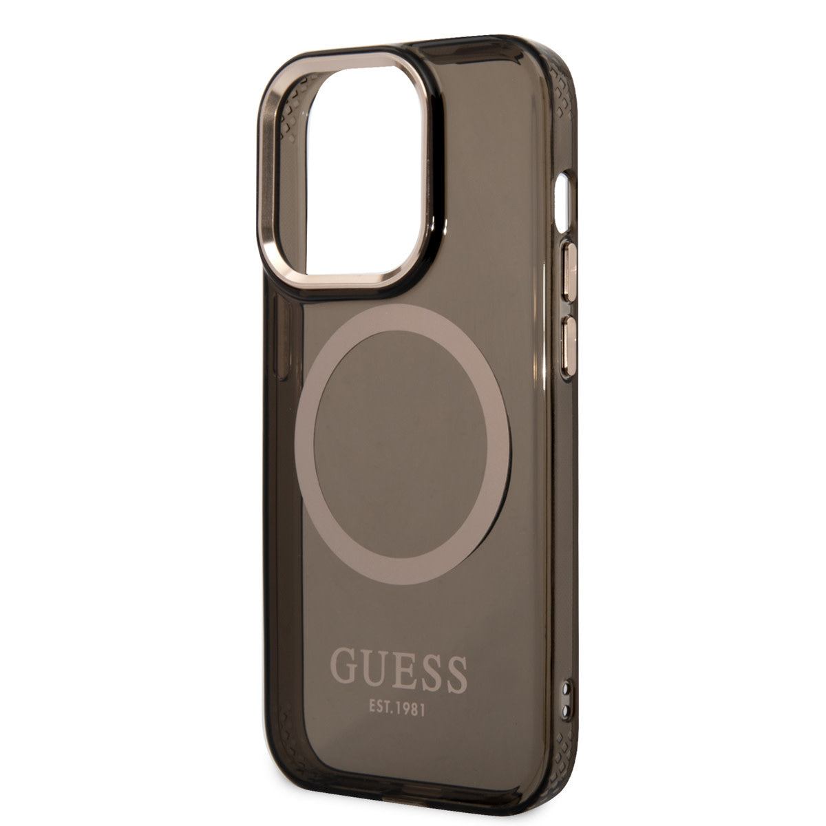 Guess iPhone 14 PRO Backcover - Magsafe Compatible - Transparant Zwart