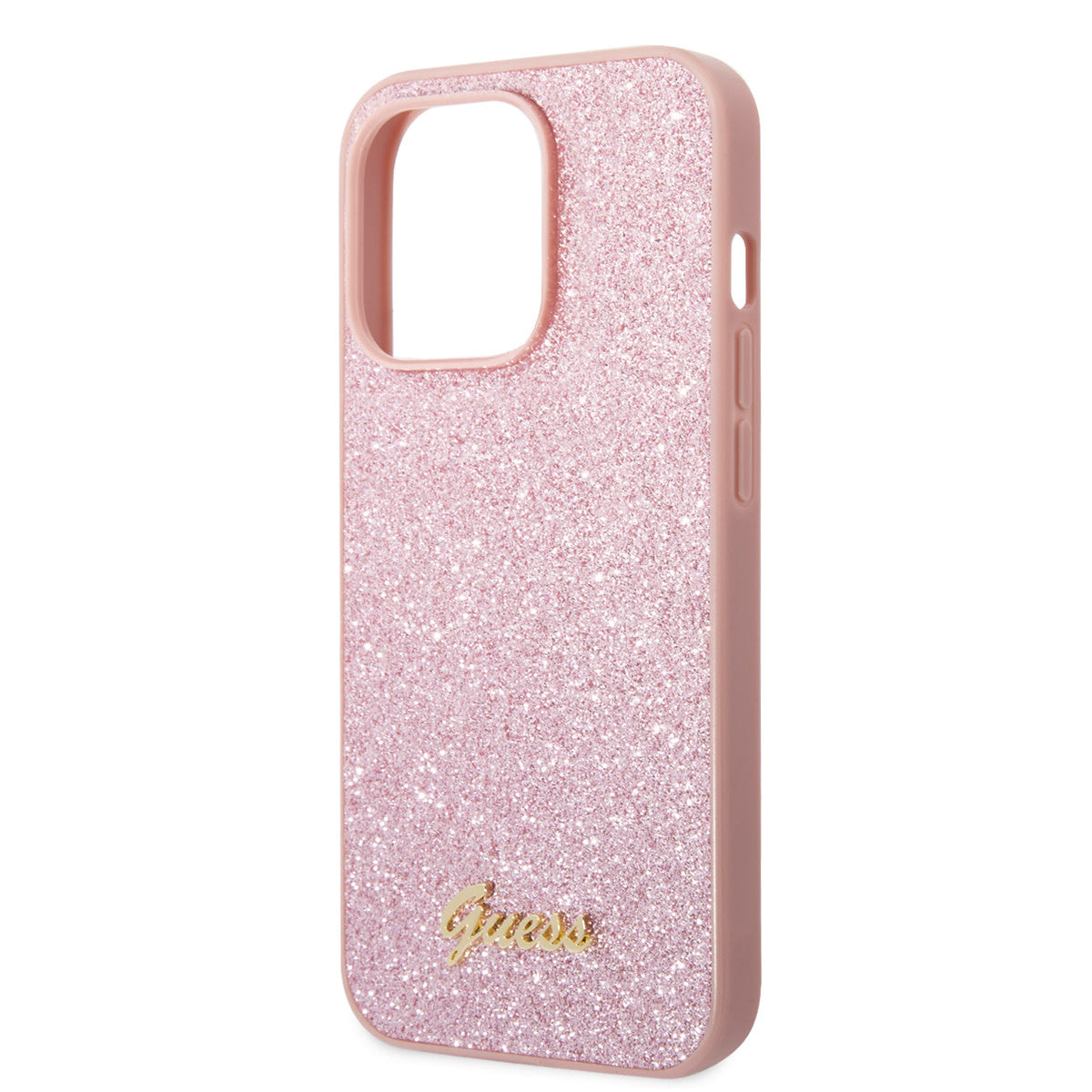 Guess iPhone 14 PRO Backcover - Glitter Collectie - Roze