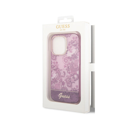 Guess iPhone 14 Pro Backcover - Porselein Collectie - Fuchsia