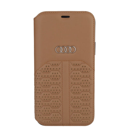 Audi Leren Bookcase voor iPhone 12/12 PRO - Magneetsluiting - A6 Serie - Bruin