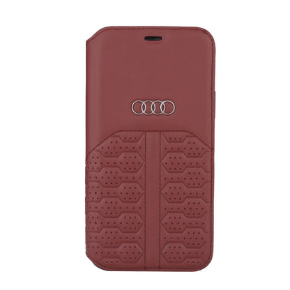 Audi Leren Bookcase voor iPhone 12/12 PRO - Magneetsluiting - A6 Serie - Rood