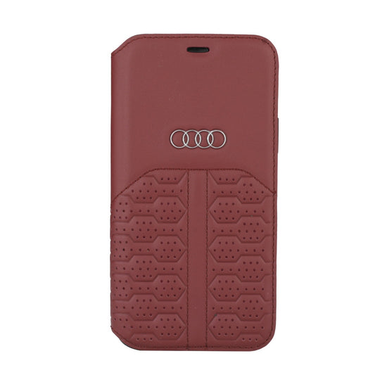 Audi Leren Bookcase voor iPhone 12/12 PRO - Magneetsluiting - A6 Serie - Rood