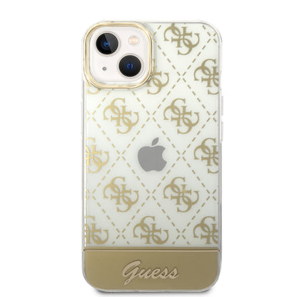 Guess iPhone 14 Backcover - 4G Pattern Script - Goud
