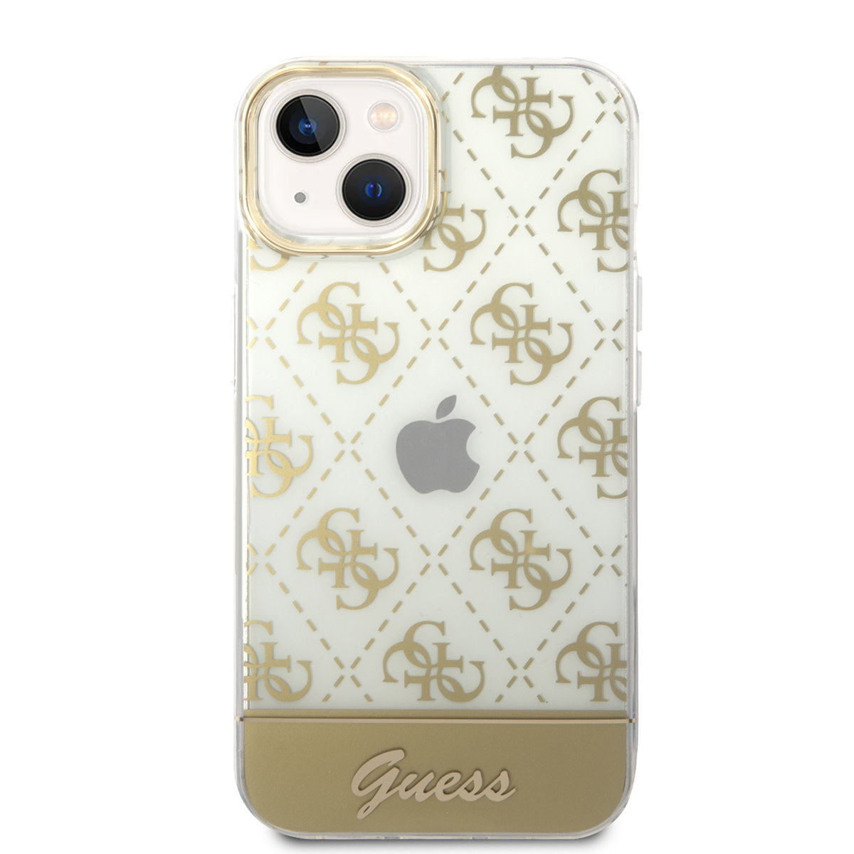 Guess iPhone 14 Plus Backcover - 4G Pattern Script - Goud