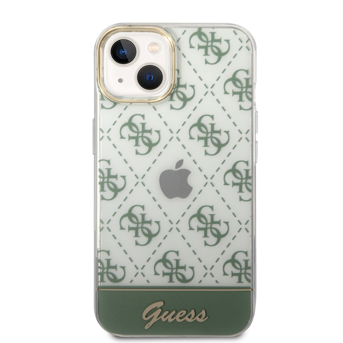 Guess iPhone 14 Backcover - 4G Pattern Script - Groen