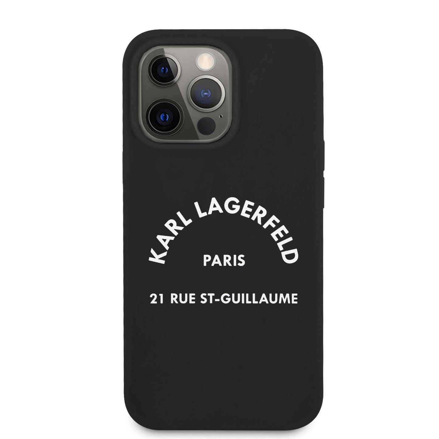 Karl Lagerfeld iPhone 13 PRO Backcover - RSG White Logo - Mat Zwart