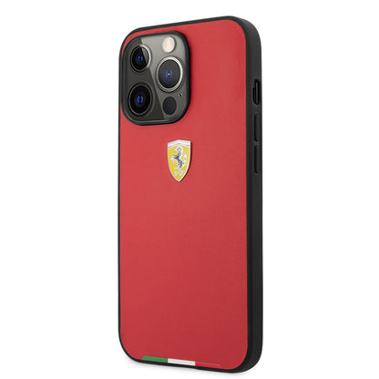 Ferrari iPhone 13 PRO Backcover - Italy Flag Line Red - Rood
