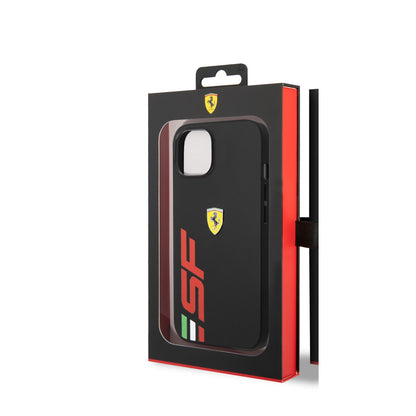 Ferrari iPhone 14 Plus Backcover - Big SF Logo - Zwart