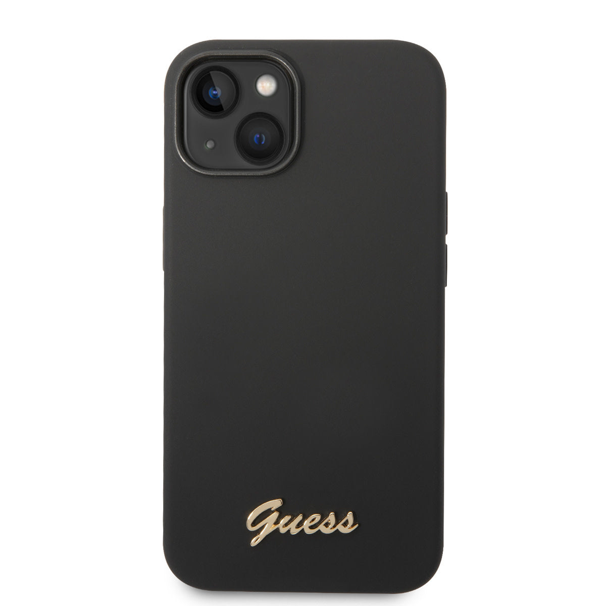 Guess iPhone 14 Plus Backcover - Gold Logo - Zwart