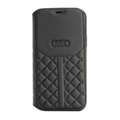 Audi Leren Bookcase voor iPhone 12 PRO MAX - Magneetsluiting - Q8 Serie - Zwart