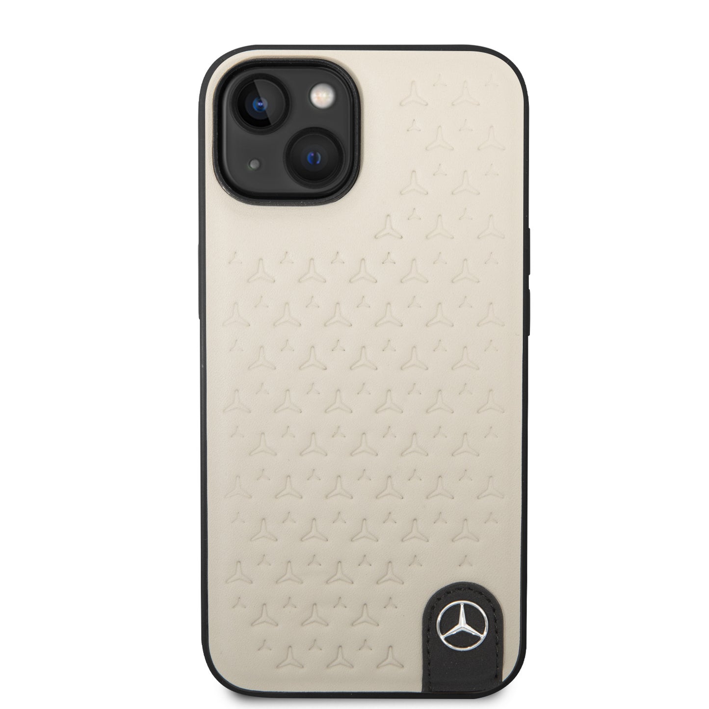 Mercedes-Benz iPhone 14 Plus Leren Backcover - Star Pattern - Beige