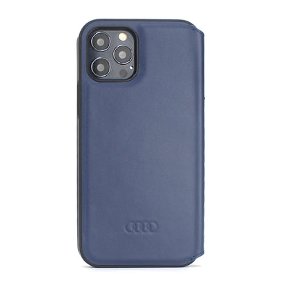 Audi Leren Bookcase voor iPhone 12 PRO MAX - Magneetsluiting - Q8 Serie - Blauw