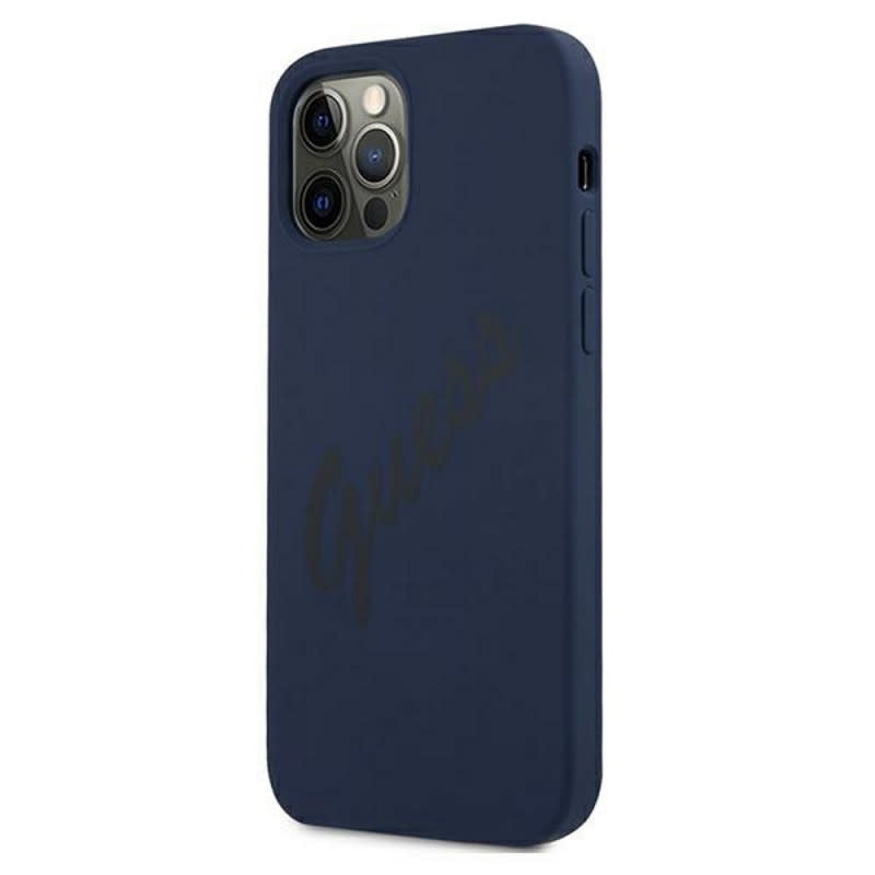 Guess iPhone 12 PRO MAX Backcover - Mat Blauw