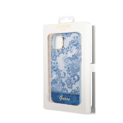 Guess iPhone 14 Plus Backcover - Porselein Collectie - Blauw