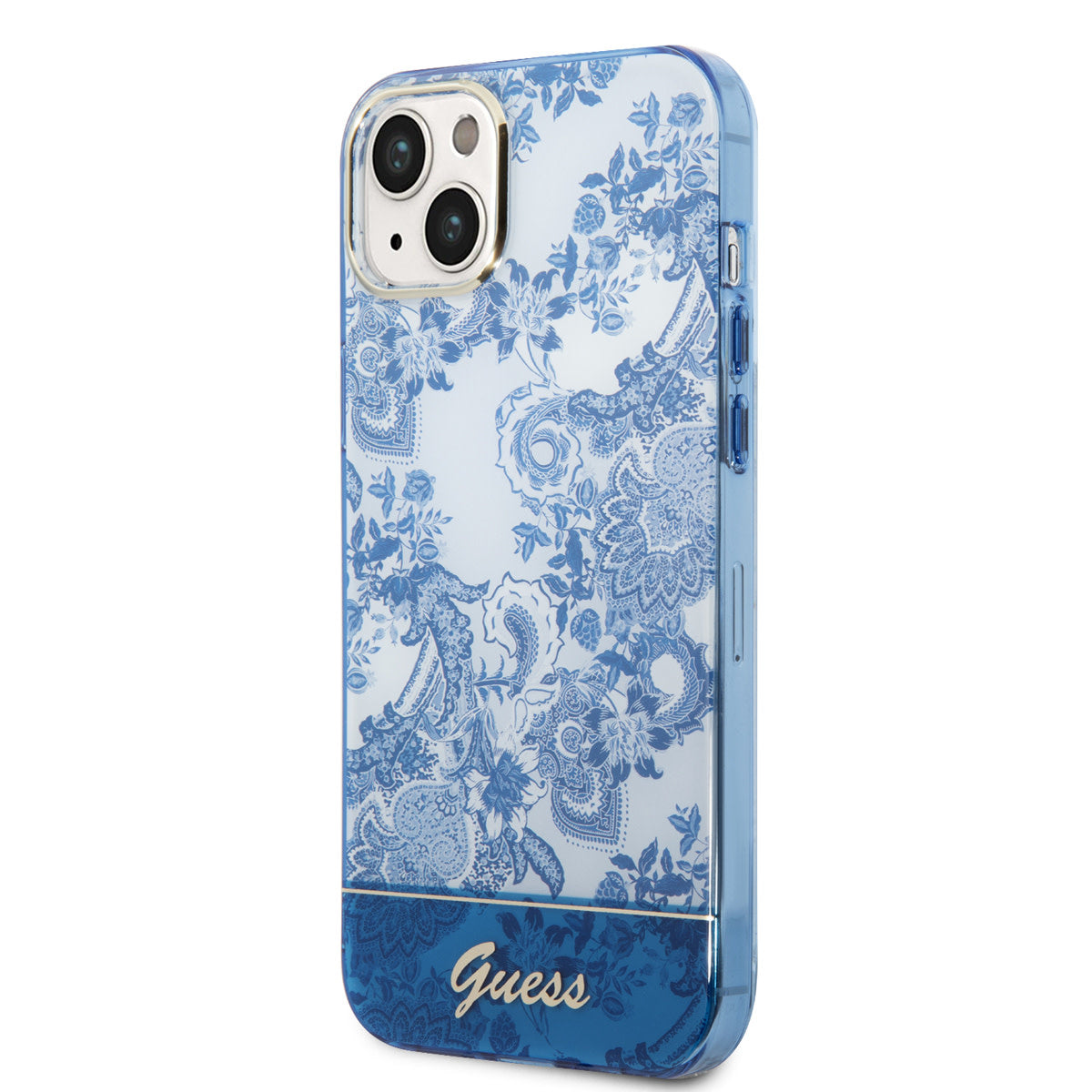 Guess iPhone 14 Plus Backcover - Porselein Collectie - Blauw