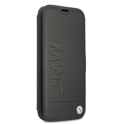 BMW iPhone 13 PRO MAX Bookcase met magneetsluiting - Hot Stamp - Zwart
