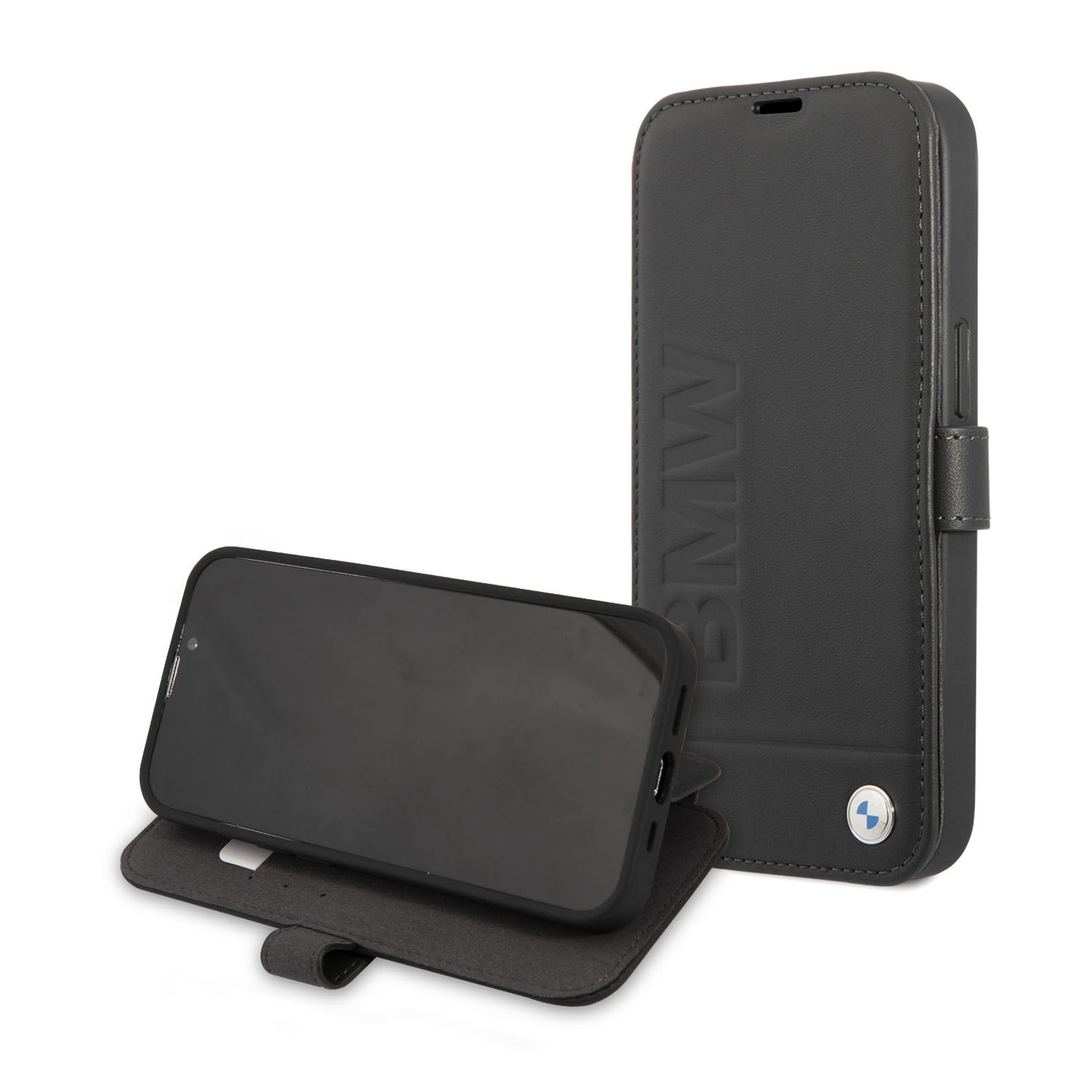 BMW iPhone 13 PRO MAX Bookcase met magneetsluiting - Hot Stamp - Zwart