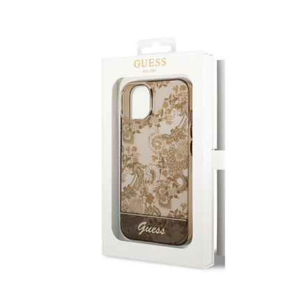 Guess iPhone 14 Backcover - Porselein Collectie - Bruin