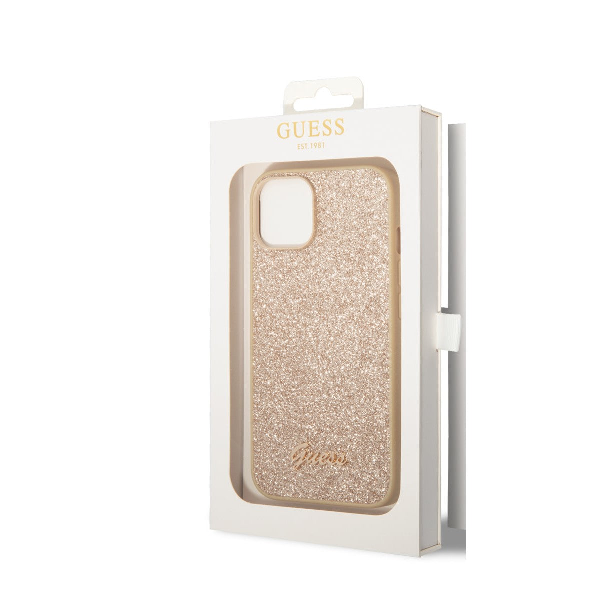 Guess iPhone 14 Backcover - Glitter Collectie - Goud