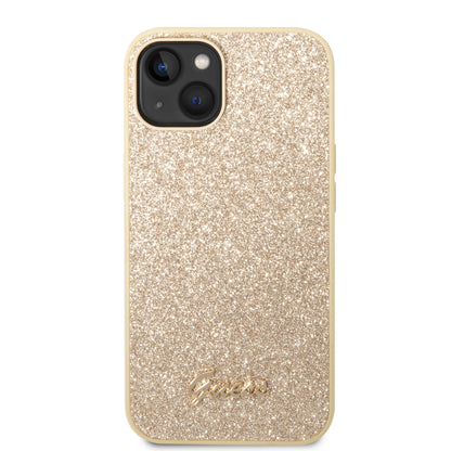 Guess iPhone 14 Backcover - Glitter Collectie - Goud
