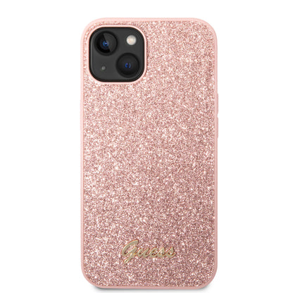 Guess iPhone 14 Plus Backcover - Glitter Collectie - Roze