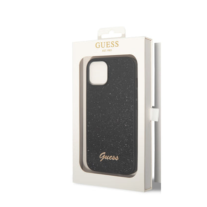 Guess iPhone 14 Plus Backcover - Glitter Collectie - Zwart