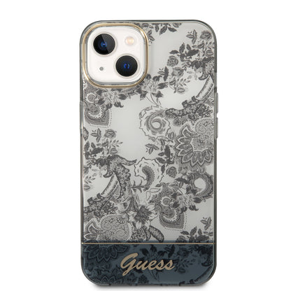 Guess iPhone 14 Plus Backcover - Porselein Collectie - Grijs