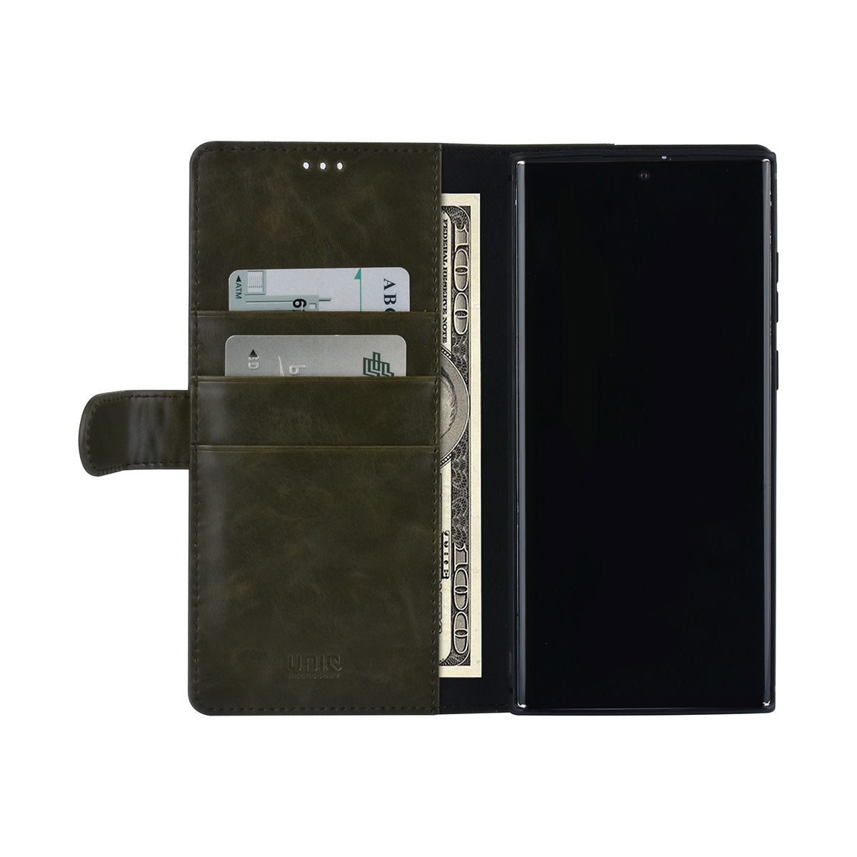 Samsung S22 Ultra Luxe Bookcase met 3 Pasjeshouders - Magneetsluiting - Groen