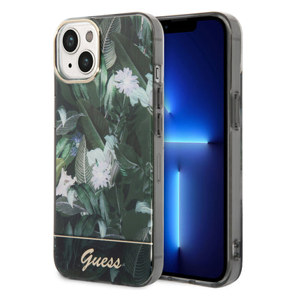 Guess iPhone 14 Plus Backcover - Jungle Collectie - Groen
