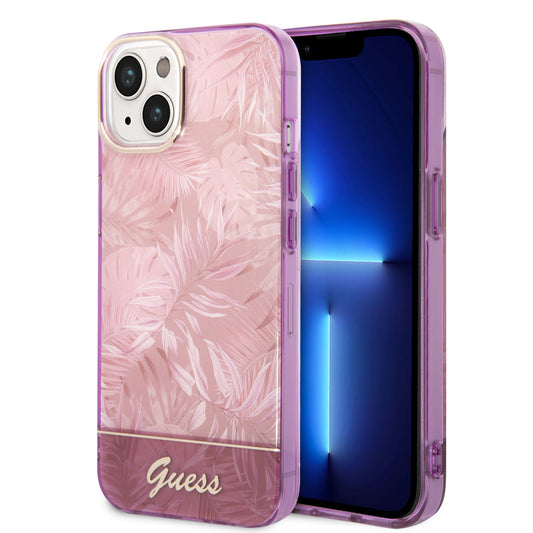 Guess iPhone 14 Backcover - Jungle Collectie - Roze