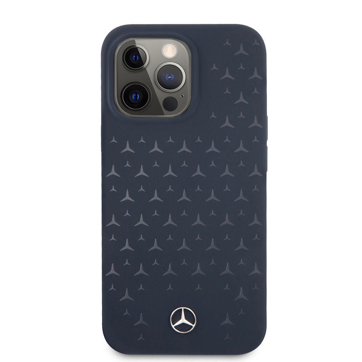 Mercedes-Benz iPhone 13 PRO MAX Leren Backcover - Star Pattern - Blauw