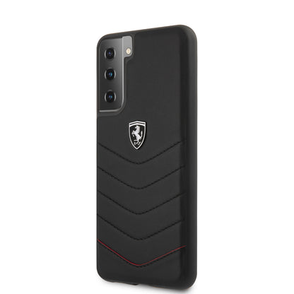 Ferrari Samsung Galaxy S21 Plus Backcover - Off Track Quilted - Zwart