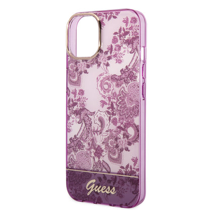 Guess iPhone 14 Backcover - Porselein Collectie - Fuchsia