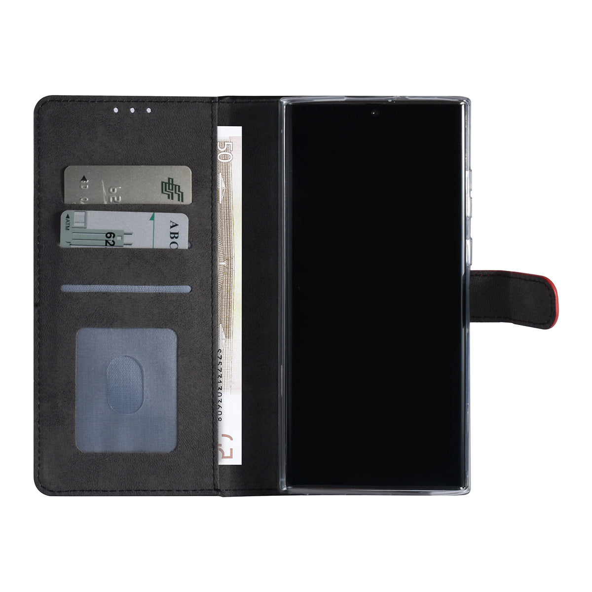 Samsung Galaxy S22 Ultra Booktype hoesje - Rood - Pasjeshouder - Magneetsluiting