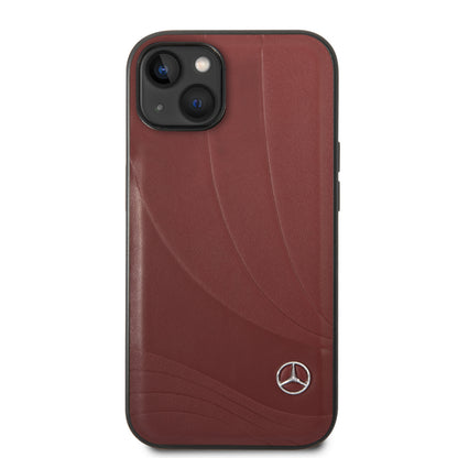 Mercedes-Benz iPhone 14 Leren Backcover - New Wave III - Rood