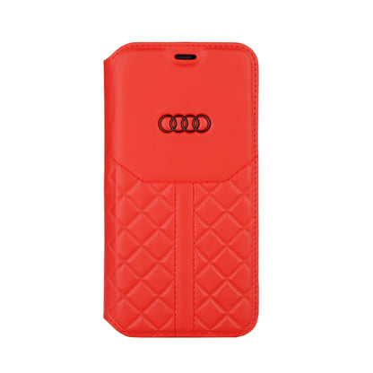 Audi Leren Bookcase voor iPhone 12/12 PRO - Magneetsluiting - Q8 Serie - Rood