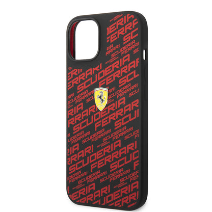 Ferrari iPhone 14 Plus Backcover - Scuderia All-Over - Zwart
