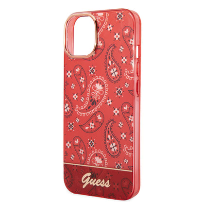 Guess iPhone 14 Plus Backcover - Paisley Collectie - Rood