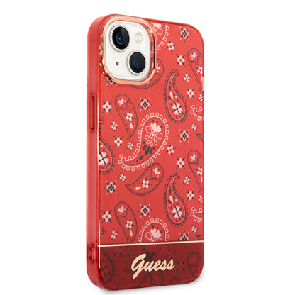 Guess iPhone 14 Backcover - Paisley Collectie - Rood