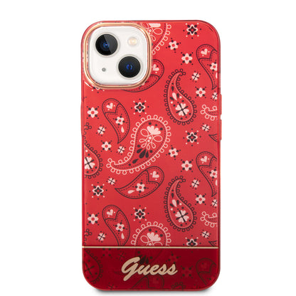 Guess iPhone 14 Backcover - Paisley Collectie - Rood