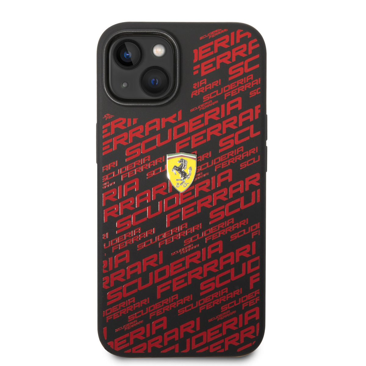 Ferrari iPhone 14 Plus Backcover - Scuderia All-Over - Zwart