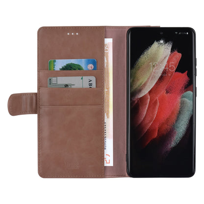 Samsung S21 Ultra Luxe Bookcase met 3 Pasjeshouders - Magneetsluiting - Roze