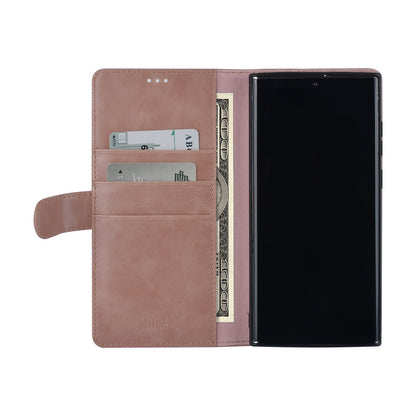 Samsung S22 Ultra Luxe Bookcase met 3 Pasjeshouders - Magneetsluiting - Roze