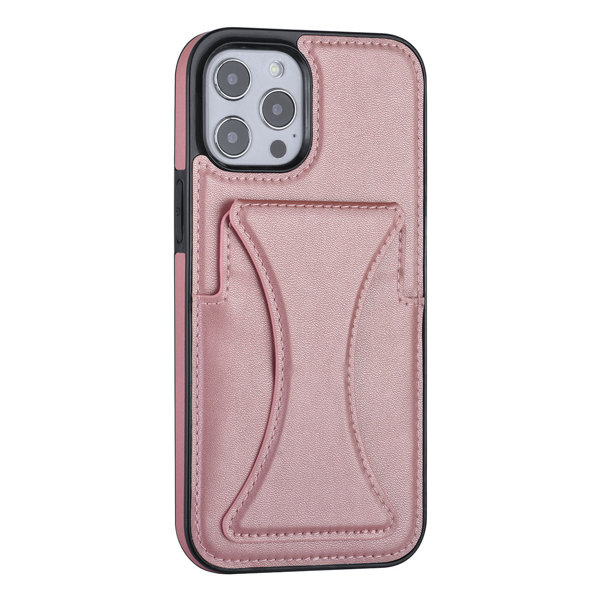 iPhone 12/12 PRO Backcover - Pasjeshouder - Multifunctionele Handstrap - Roze