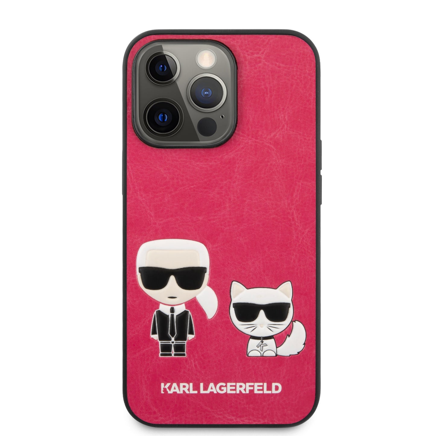 Karl Lagerfeld iPhone 13 PRO Backcover - Karl & Choupette - Roze