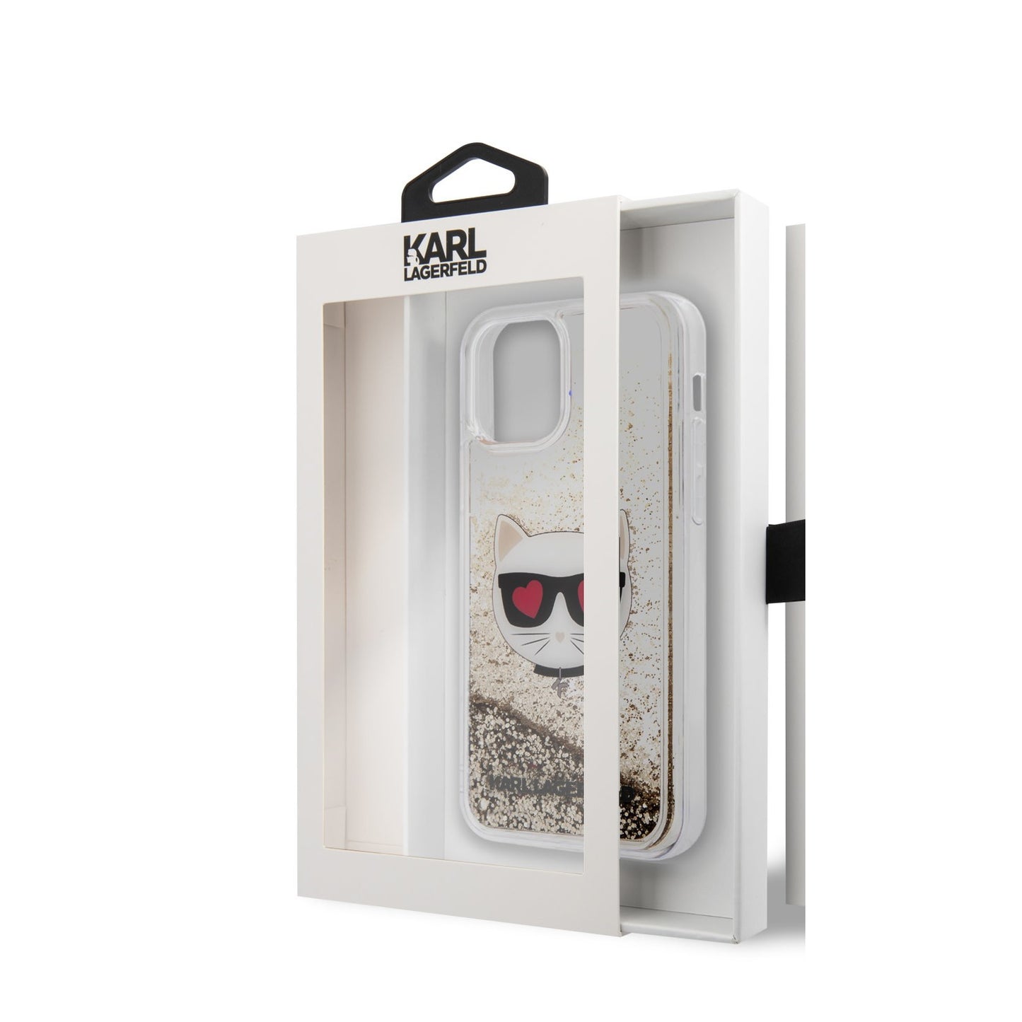 Karl Lagerfeld iPhone 12 PRO MAX Backcover - Choupette Liquid Glitter - Goud