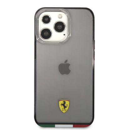Ferrari iPhone 13 PRO MAX Backcover - Italia - Transparant Outline - Zwart