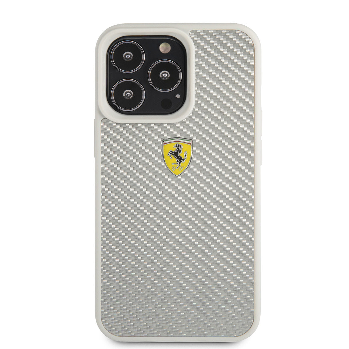Ferrari iPhone 13 PRO MAX Backcover - Metal Logo - Zilver